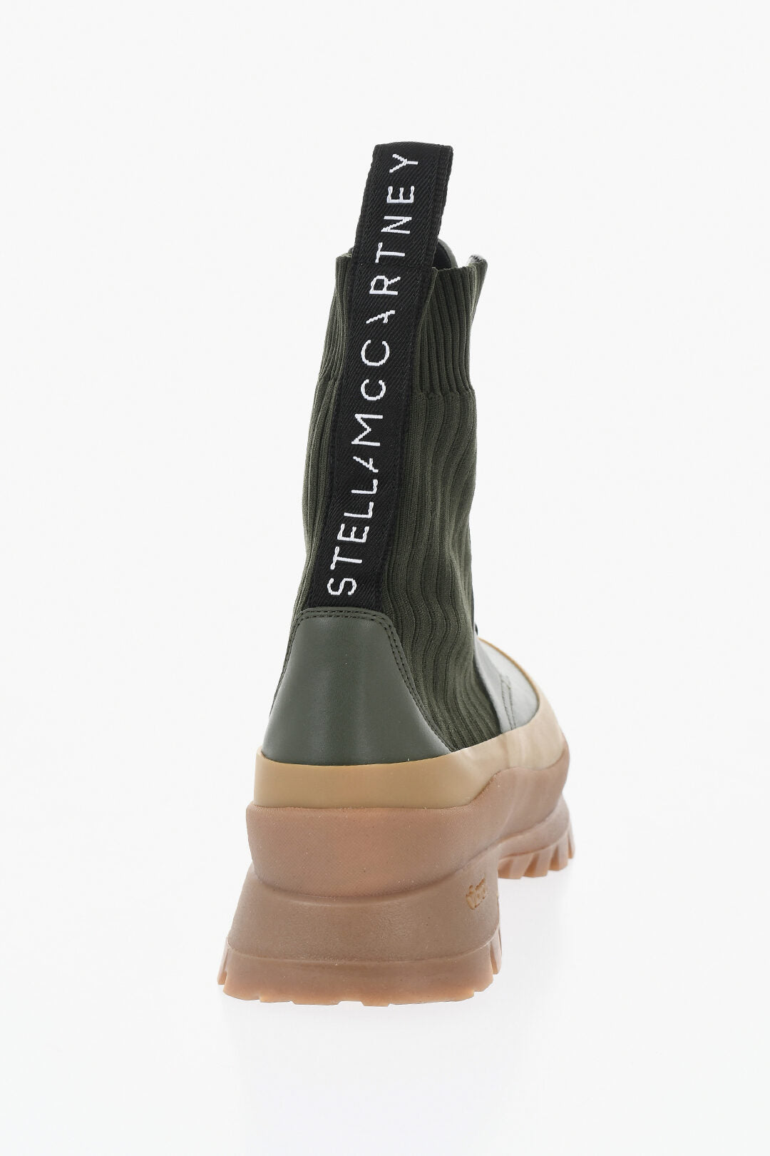 Stella McCartney 0800~Eco-Leather Combat Boots TRACE with Sock Design, view 2