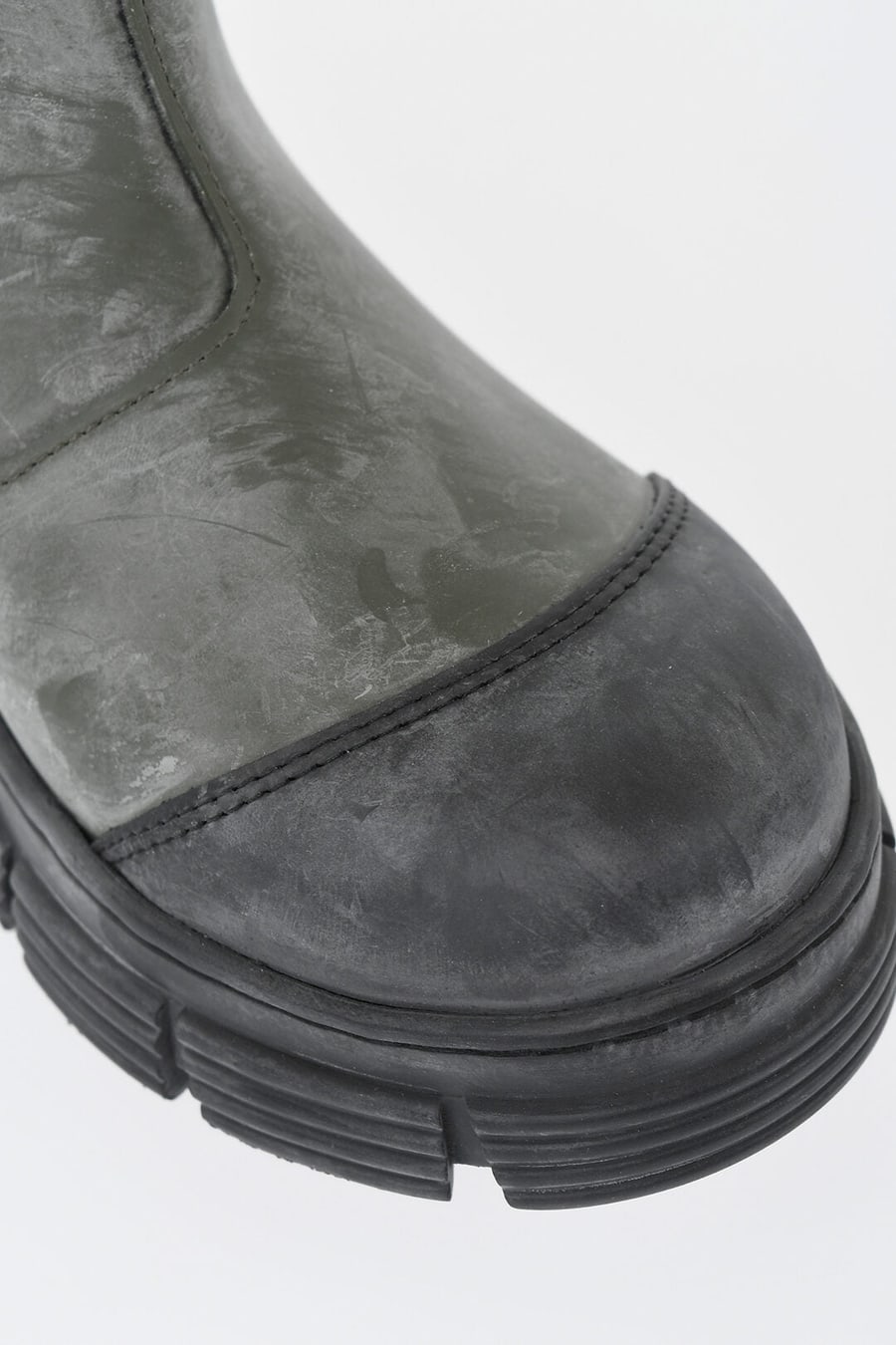 Ganni 0850~Vintage-Effect Rubber Ankle Boots, view 3