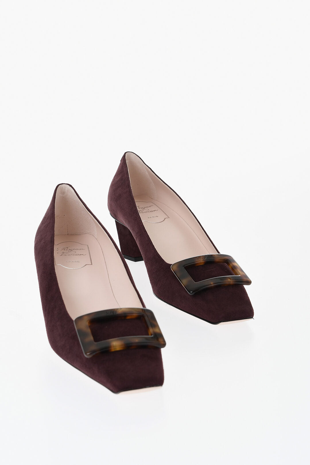 Roger Vivier 0900~Suede Pumps BELLE With Front Detail