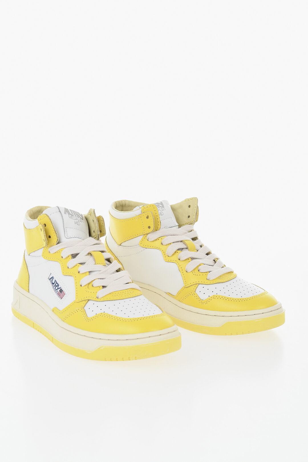 Autry 1000~Two-Tone Leather Mid-Top Sneakers MEDALIST