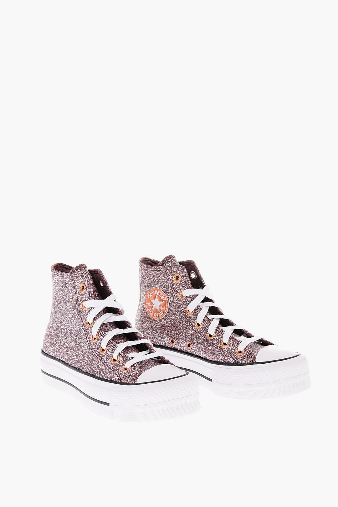 Converse 1050~ALL STAR CHUCK TAYLOR High-Top Glitter Sneakers with 4cm Platform