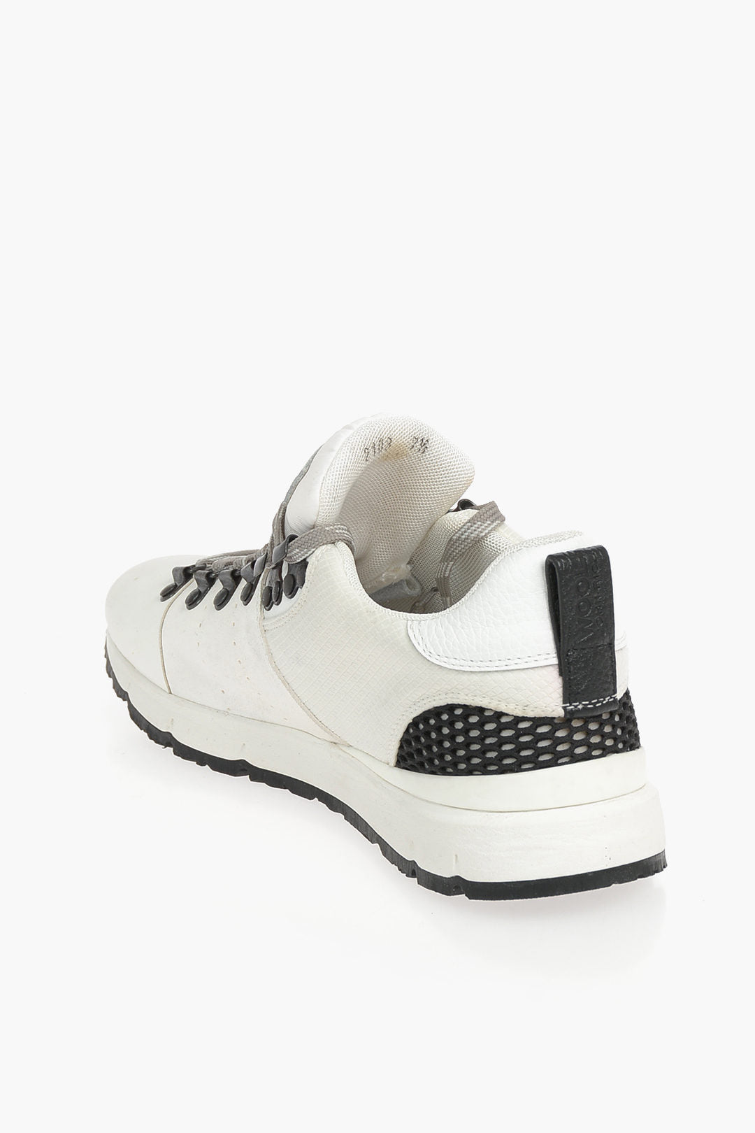 Woolrich 1050~Contrasting Details Leather and Fabric Sneakers, view 2