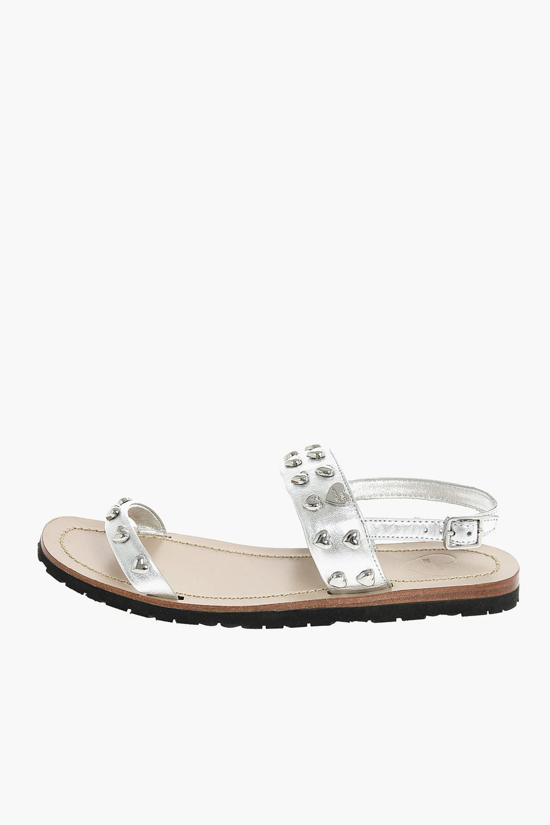 Moschino 1050~LOVE Leather Sandal with Studs