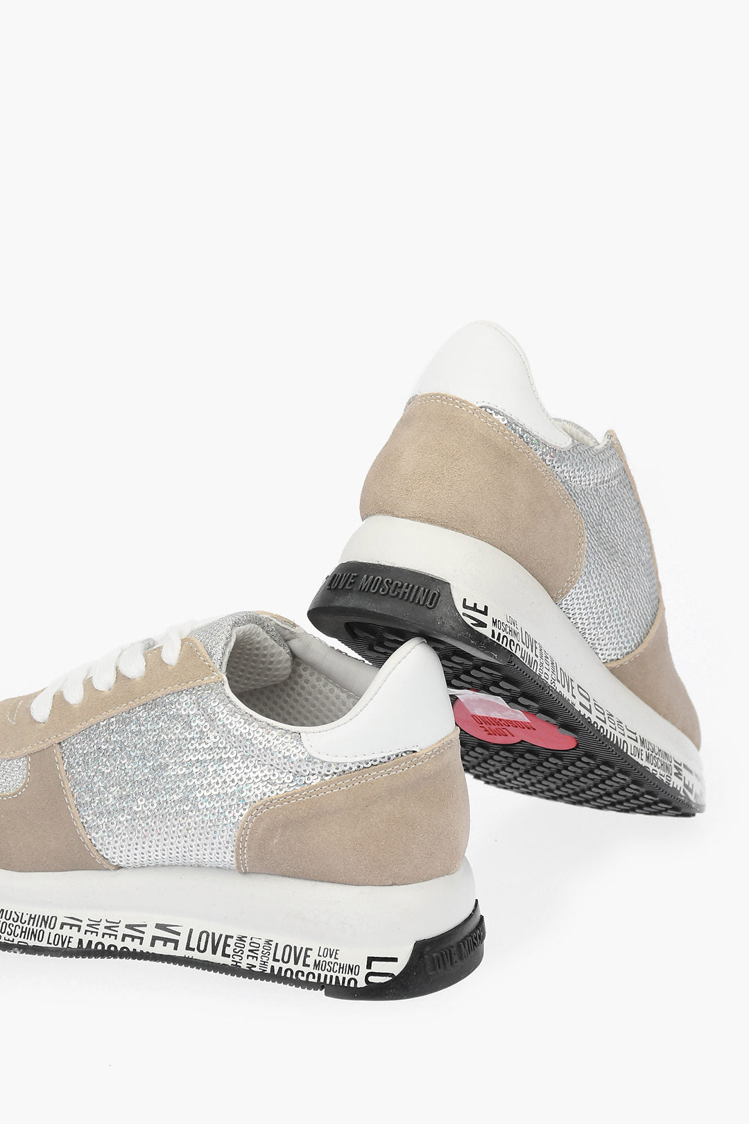 Moschino 1050~LOVE Suede Sneakers with Sequins