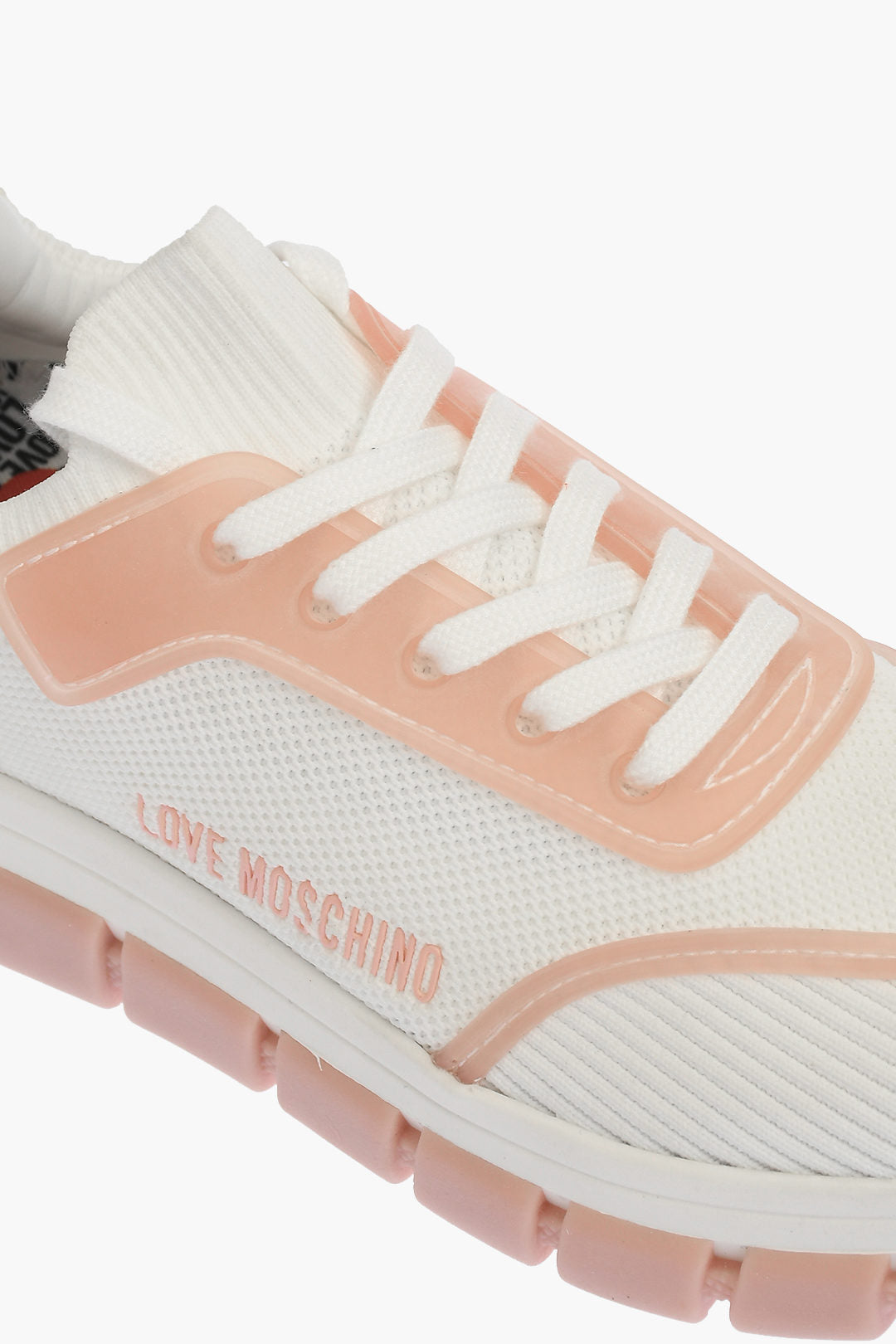 Moschino 1050~LOVE Two-Tone Perforated Fabric Sneakers TASSEL50