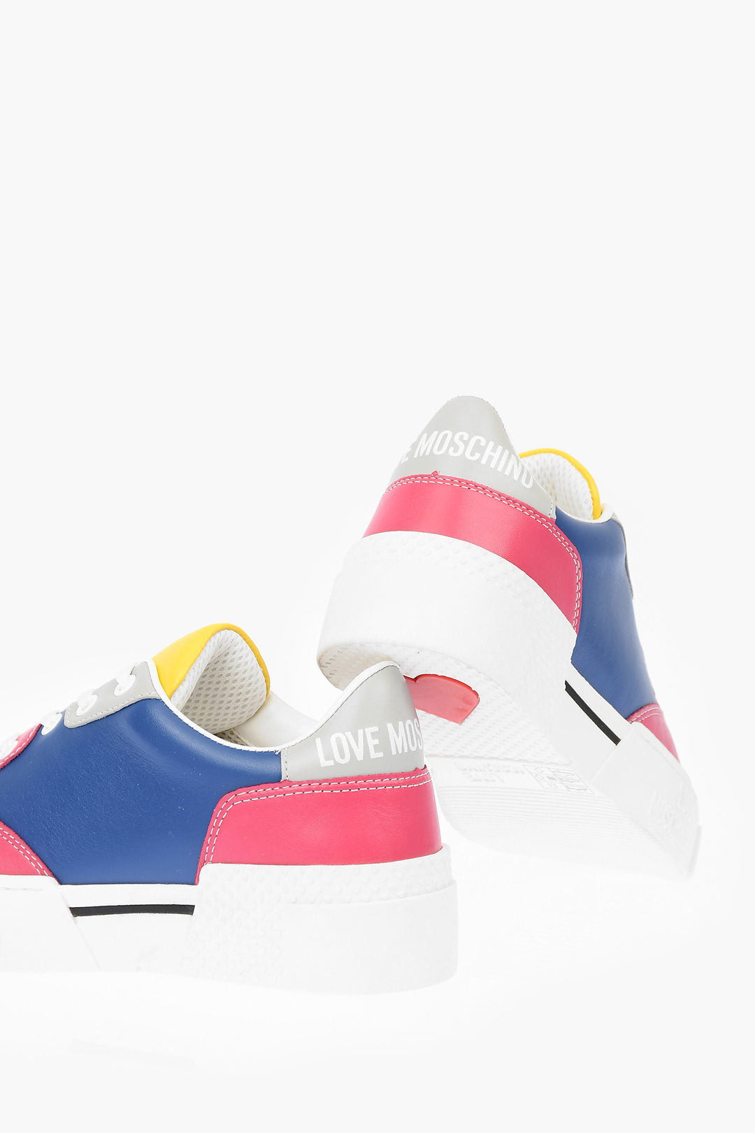 Moschino 1250~LOVE Leather Sneakers TEXTURE50 with Logo, view 2