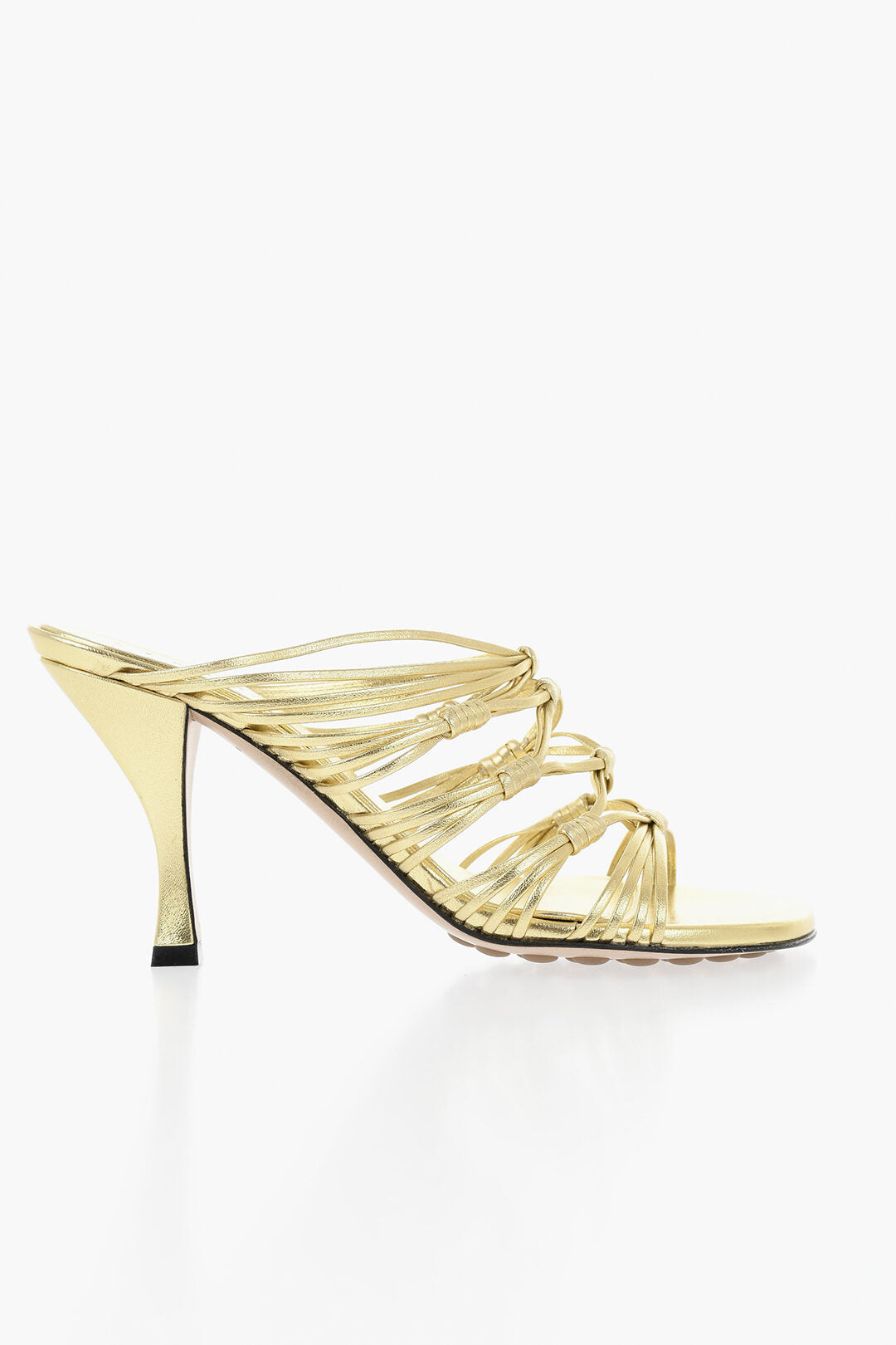 Bottega Veneta 1300~Lamé Leather Sandals BLINK 10cm, view 2