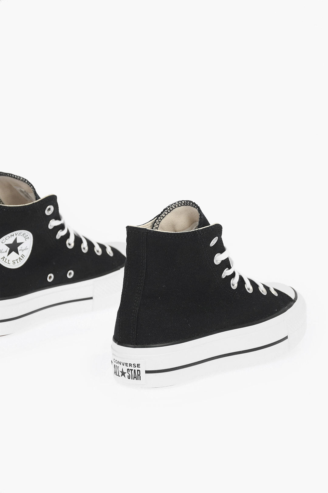 Converse 1500~ALL STAR CHUCK TAYLOR High-Top Sneakers with 4.5 cm Platform and Contrast Laces, view 2