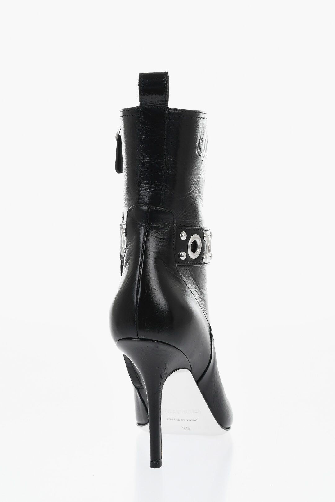 Dsquared2 1500~Brushed Leather Ankle Boots with 11 cm Eyelet Details, view 2