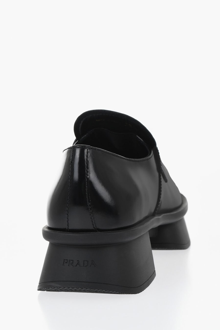 Prada 1500~Brushed Leather Penny Loafers with Platform Sole, view 2
