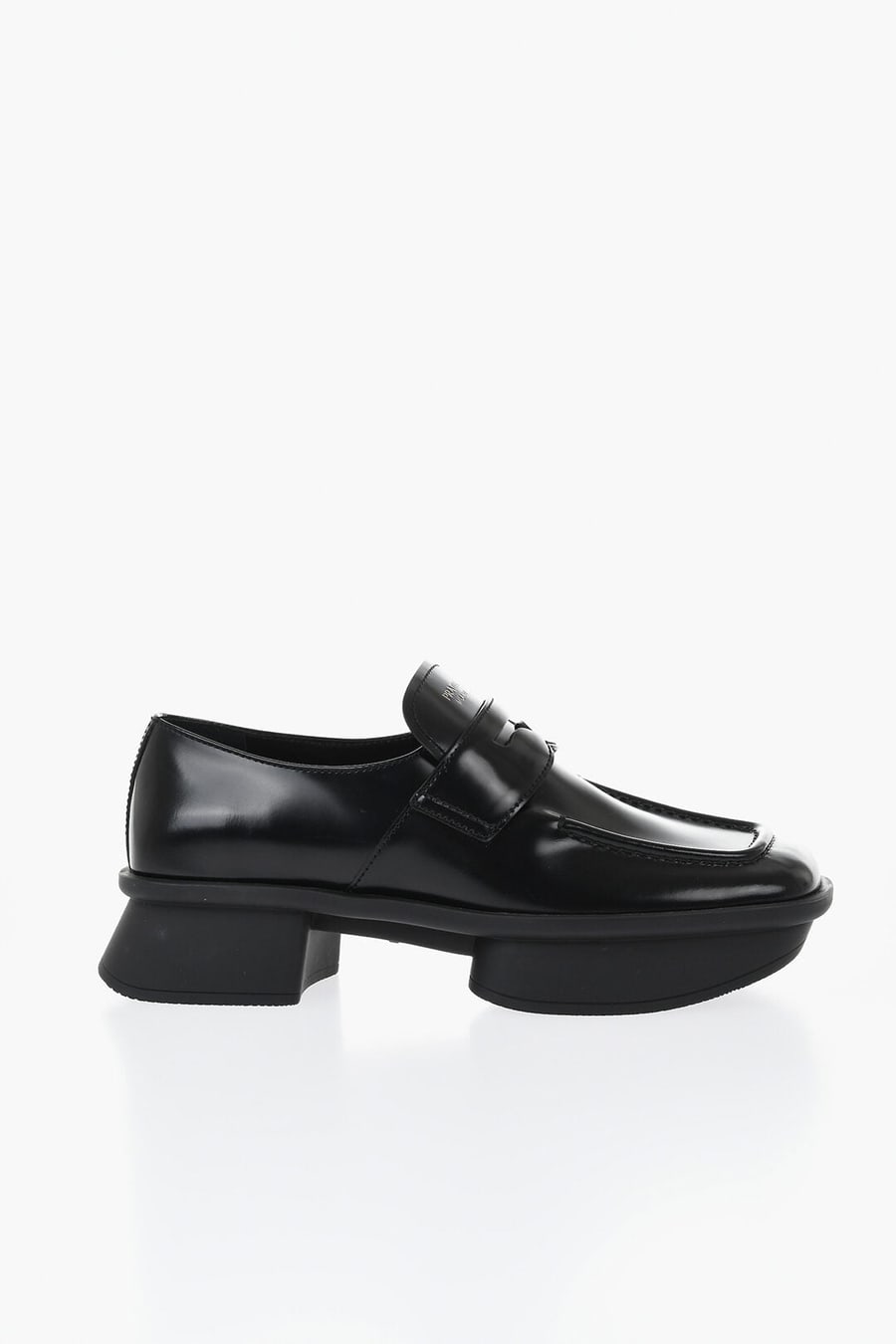 Prada 1500~Brushed Leather Penny Loafers with Platform Sole, view 3