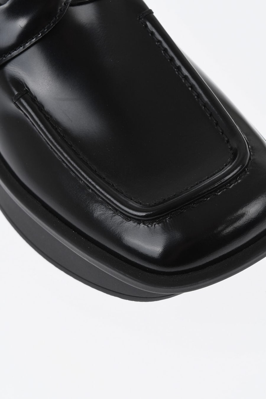 Prada 1500~Brushed Leather Penny Loafers with Platform Sole, view 4