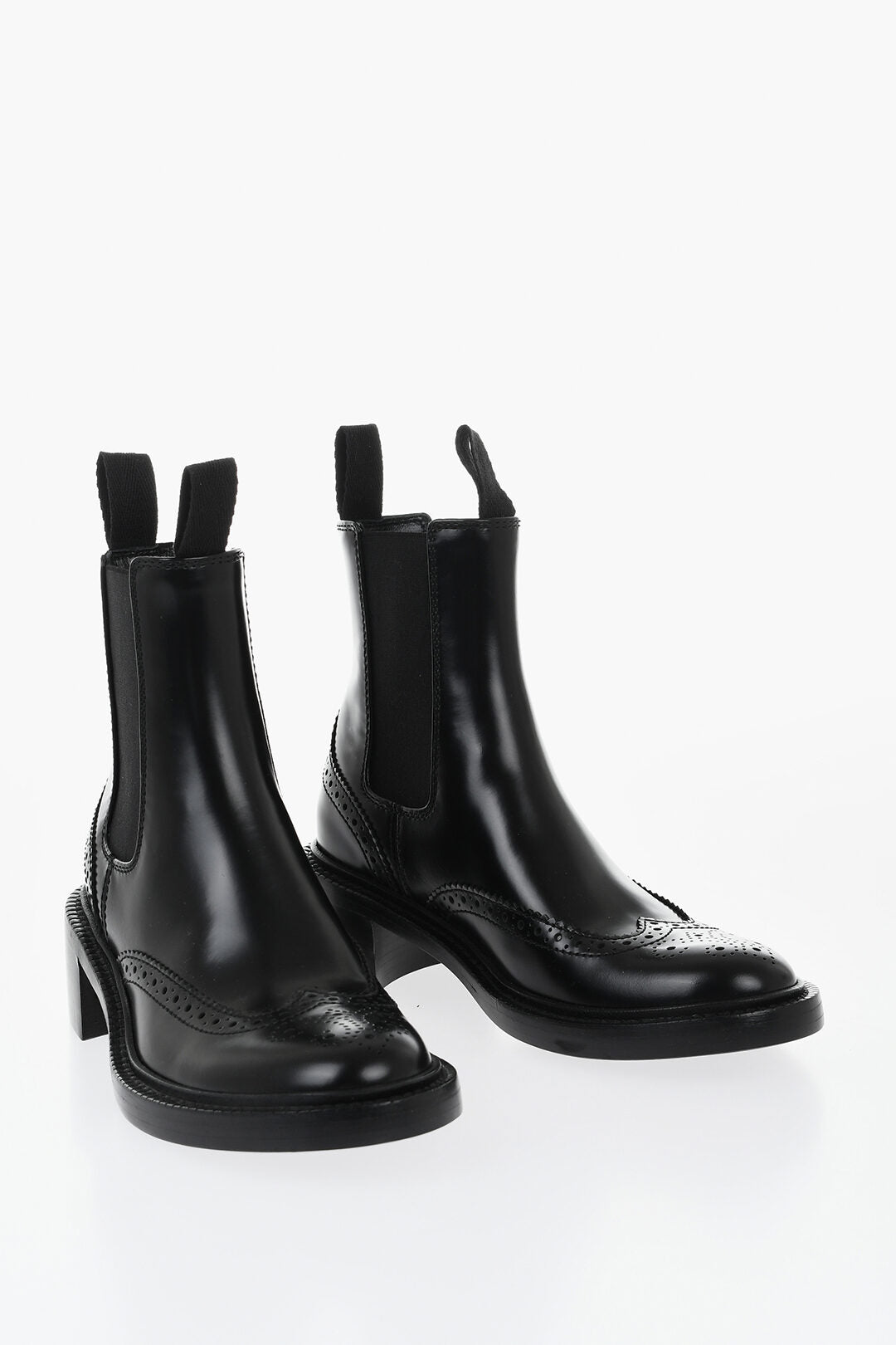 Saint Laurent 1500~Chelsea Boots in Brogue Leather with 5cm Heel