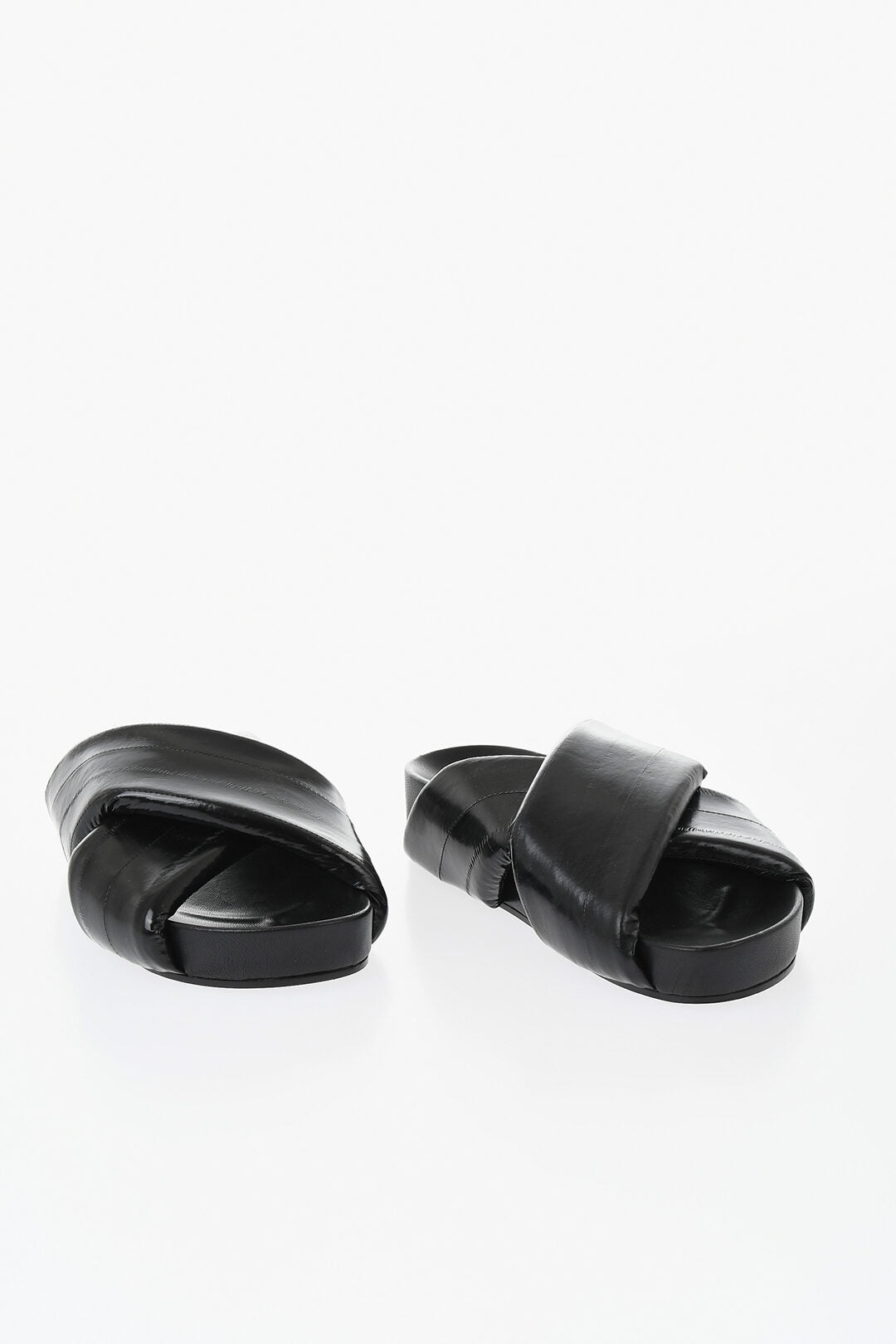 Jil Sander 1500~Criss-Cross Padded Leather Sandals