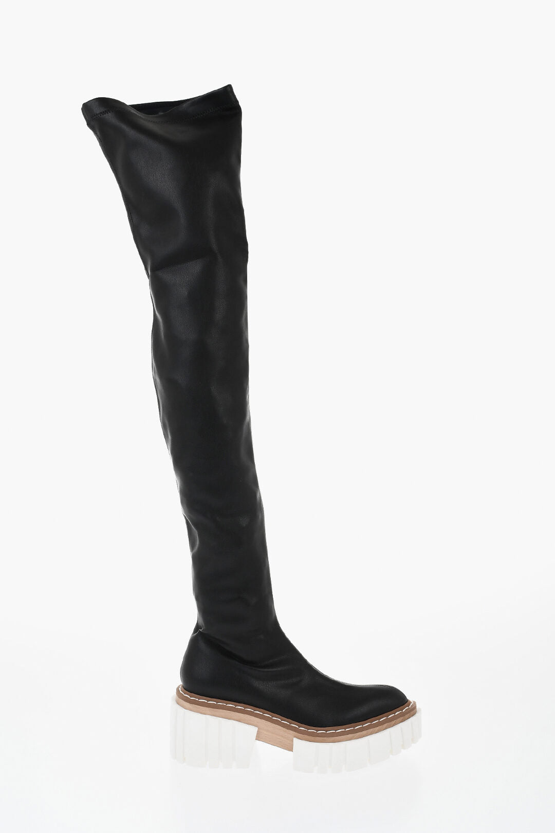 Stella McCartney 1500~Eco-Leather Over-the-Knee Boots EMILIE with 8cm Platform Sole