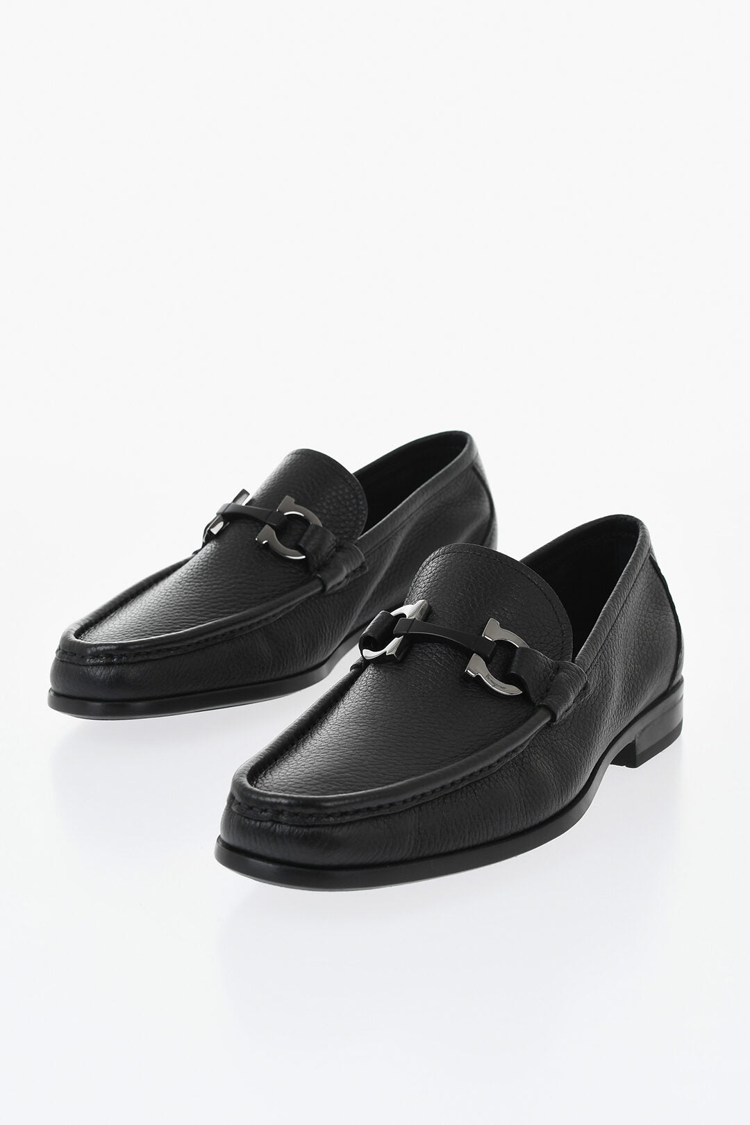 Ferragamo 1500~Hammered Leather Loafers GRANDIOSO with Iconic Monogram