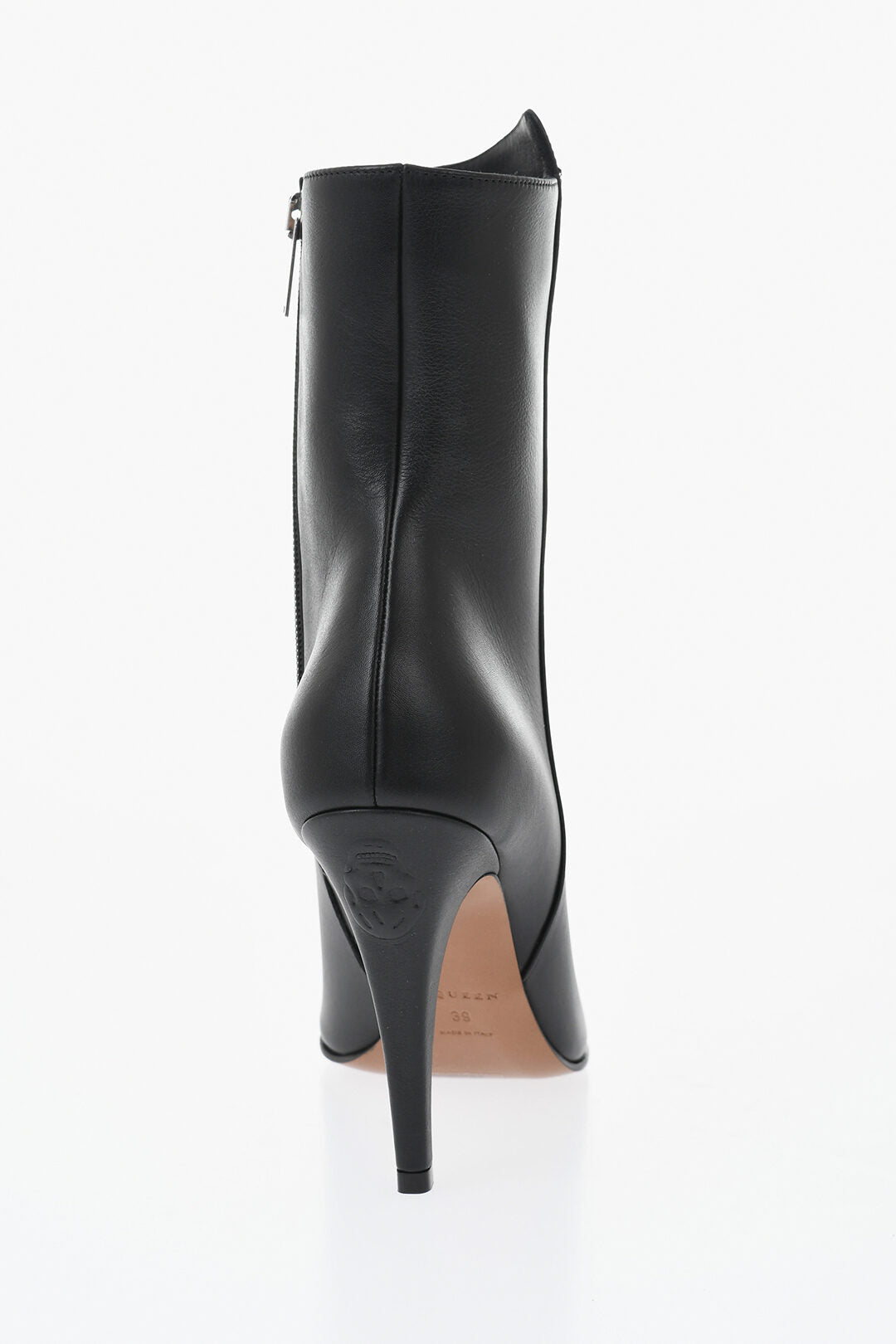 Alexander McQueen 1500~Leather Ankle Boots AUSTRALIAN with Side Zip and Narrow Toe, 11 cm Heel, view 2