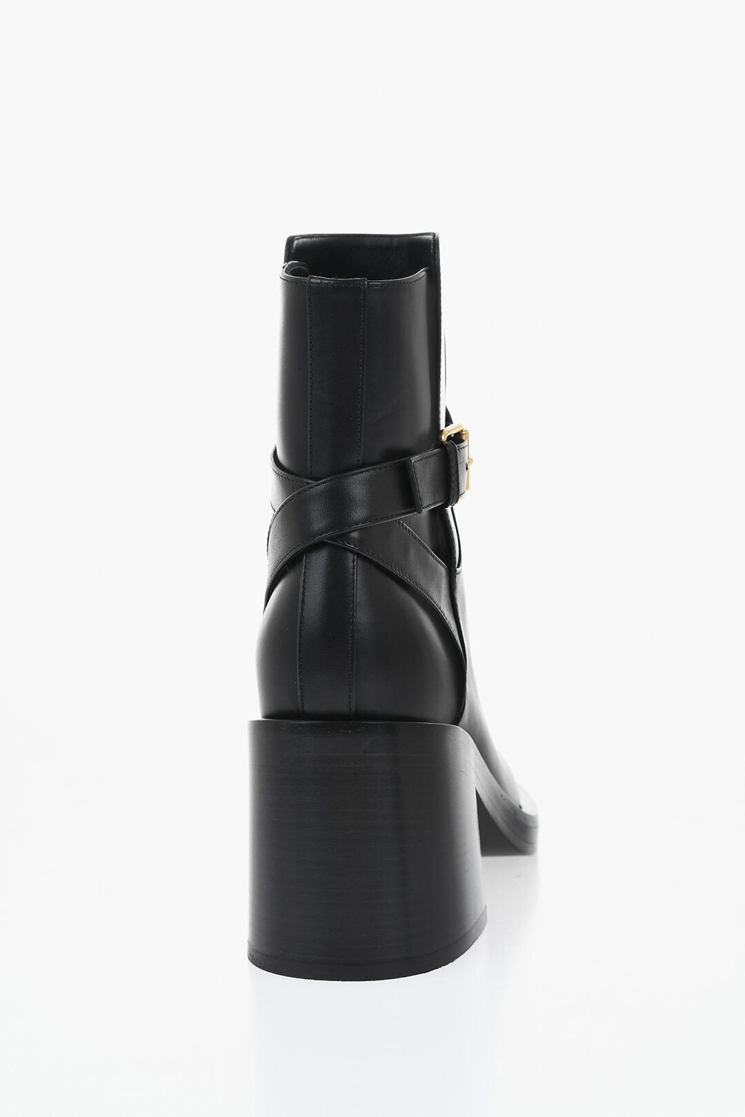 Valentino 1500~Leather Ankle Boots With Logo Ankle Strap 9cm Heel, view 2