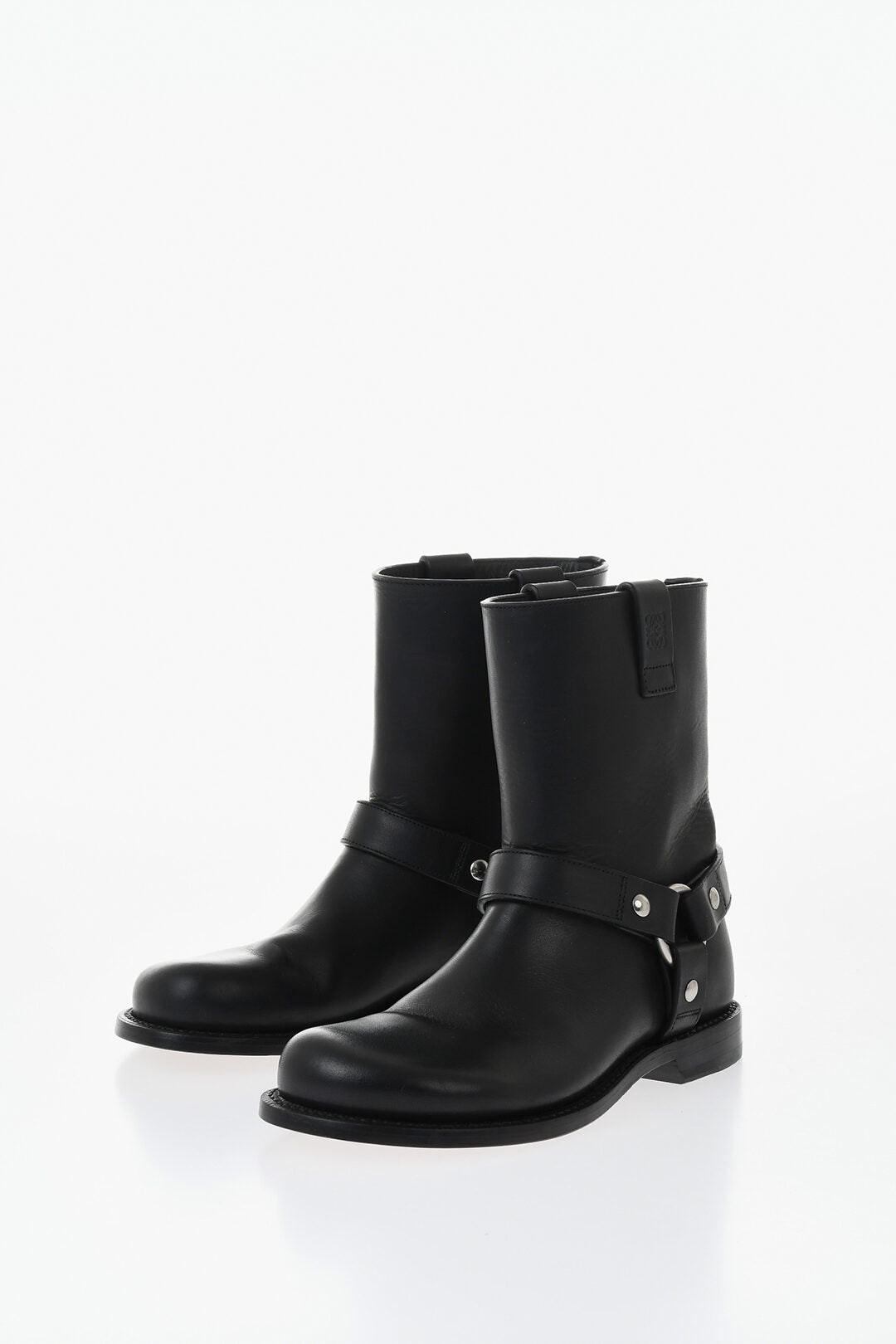Loewe 1500~Leather Biker Ankle Boots