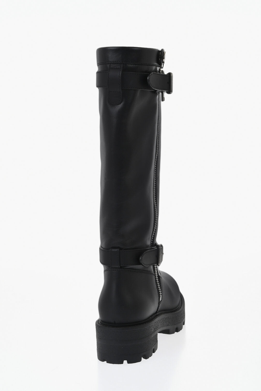 Dior 1500~Leather Boots D-MAJOR with Side Zip and Double Silver Buckle, view 2