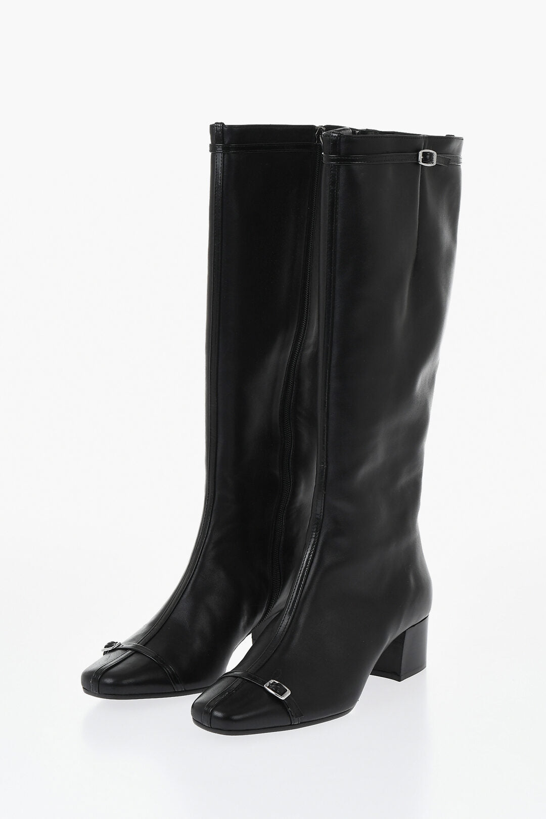 Carel Paris 1500~Leather Boots STARTER with Silver Buckles 4.5cm Heel