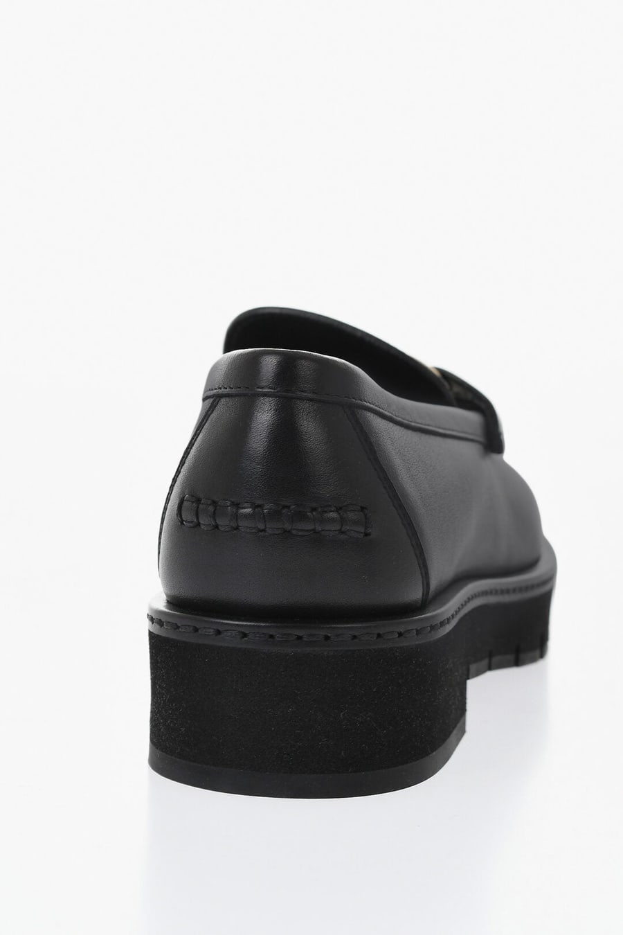 Ferragamo 0003~Leather Loafers MARYAN LUG With Gold Gancini Detail, view 2