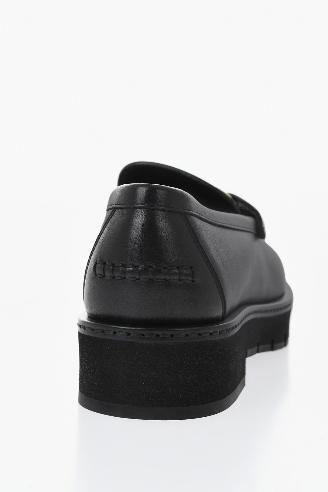 Ferragamo 1500~Leather Loafers MARYAN LUG With Gold Gancini Detail, view 2