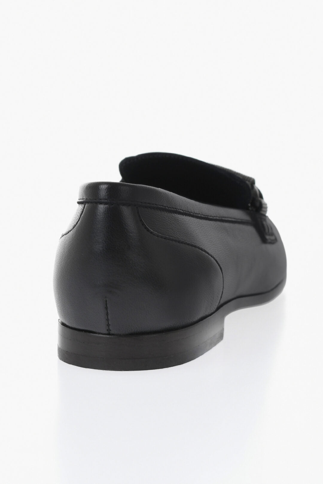 Brunello Cucinelli 1500~Leather Loafers with Rhinestone Detail, view 2