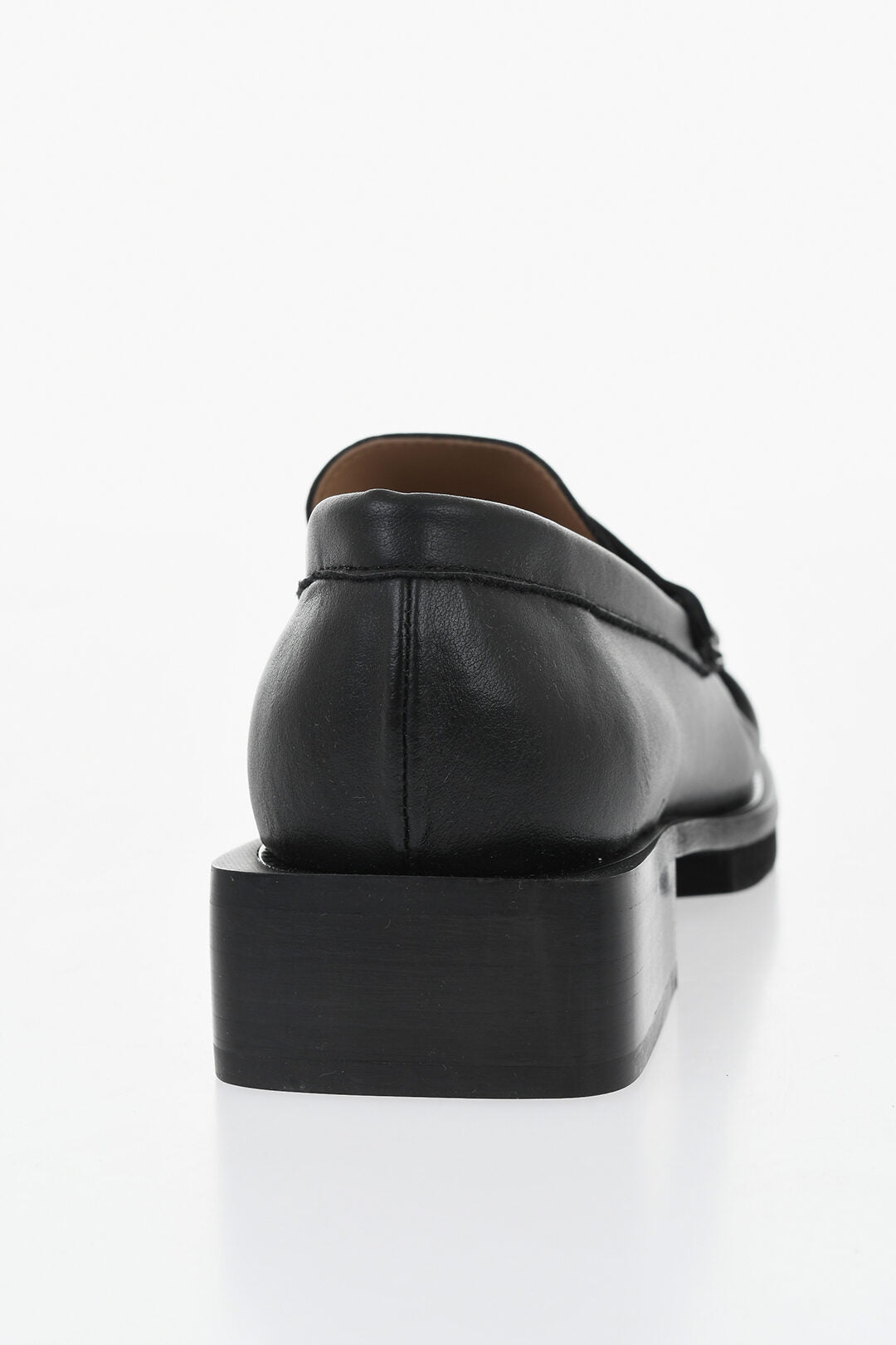 Ganni 1500~Leather Loafers With Silver Detail And 3.5cm Block Heel, view 2