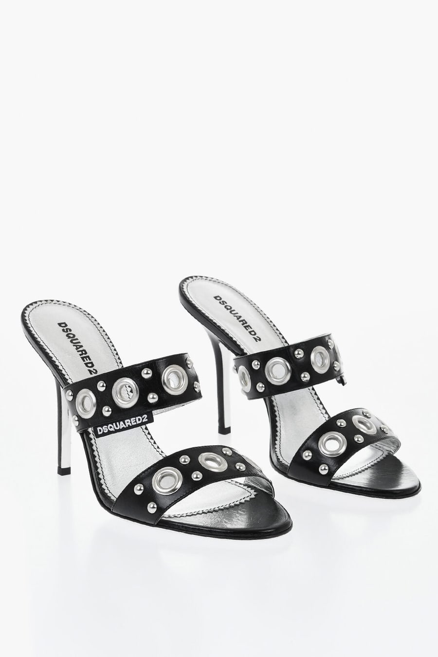 Dsquared2 1500~Leather Mules with Studs 11cm