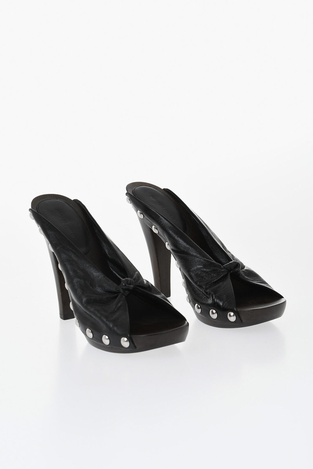 Phoebe Philo 1500~Leather Open-Toe Sandals with Studs 12cm