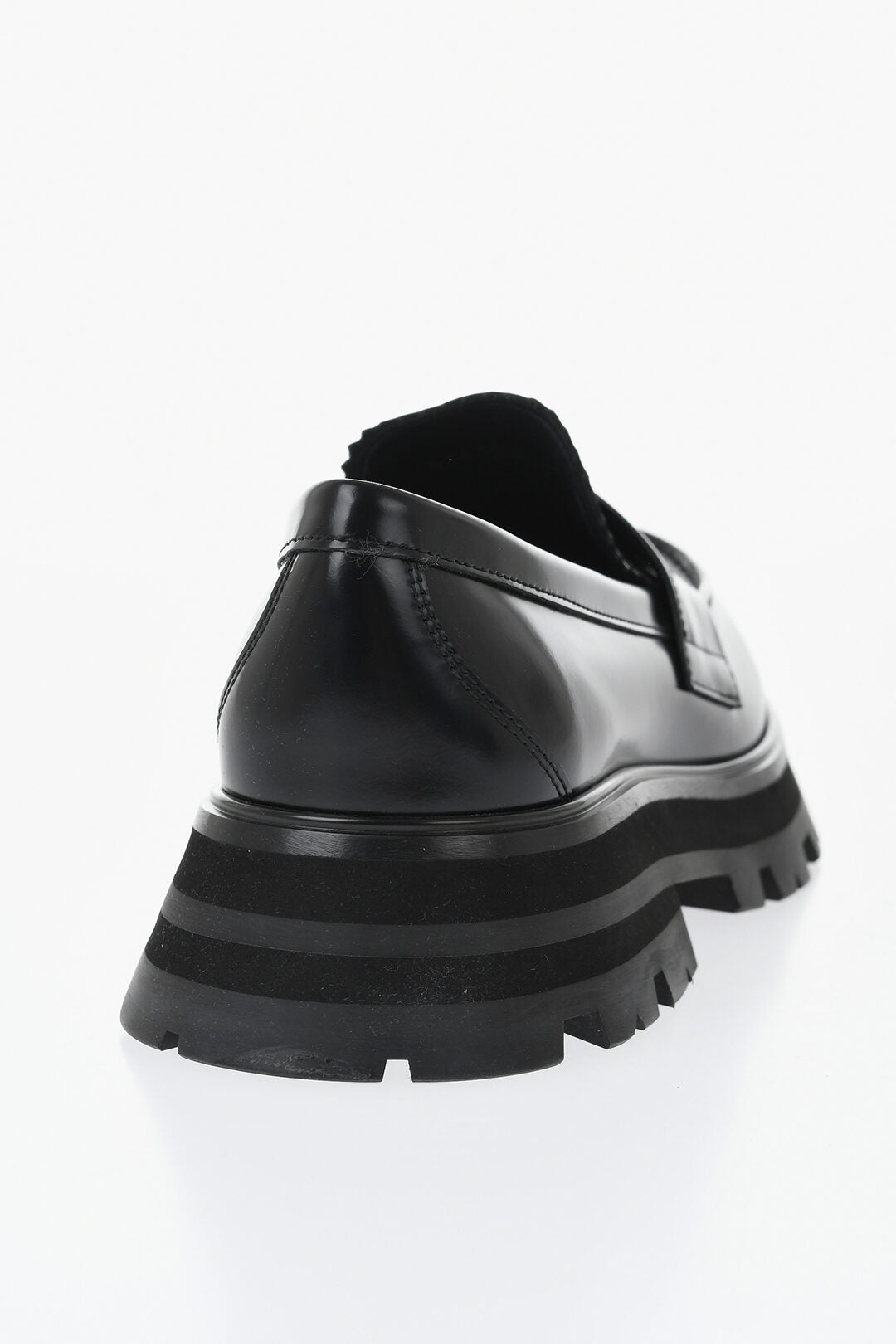Alexander McQueen 1500~Leather Penny Loafers with Lug Sole, view 2