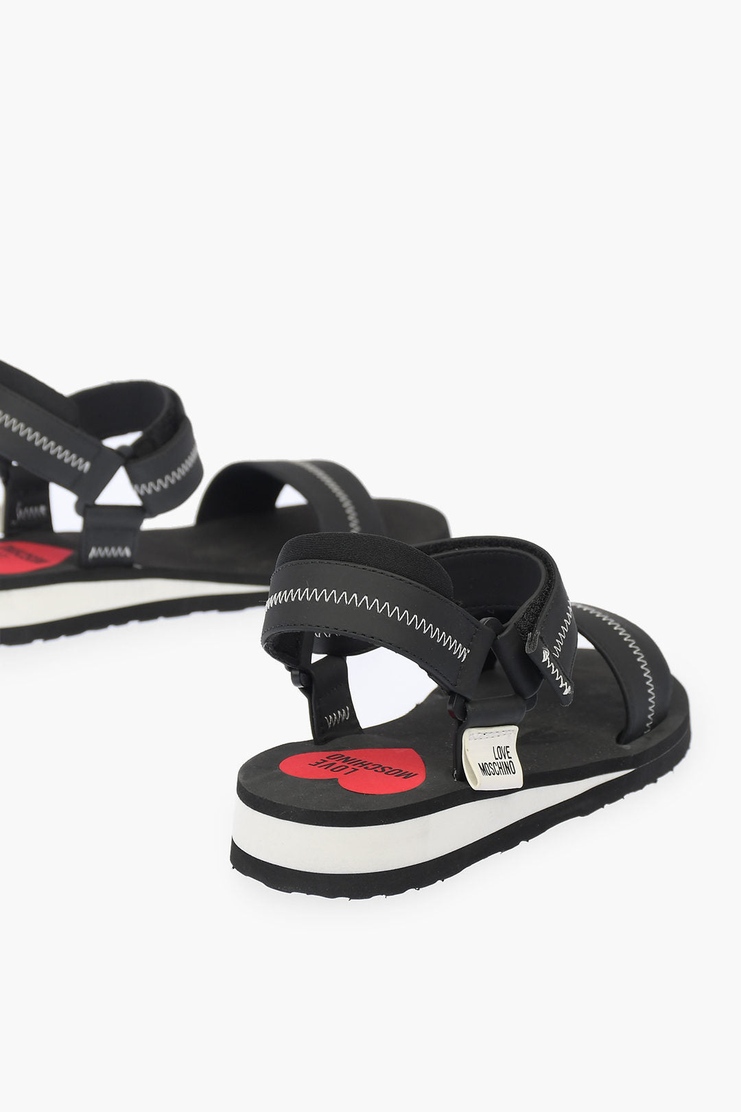 Moschino 1500~LOVE Sandals EVA30 with Zigzag Pattern and Velcro Closure, view 2