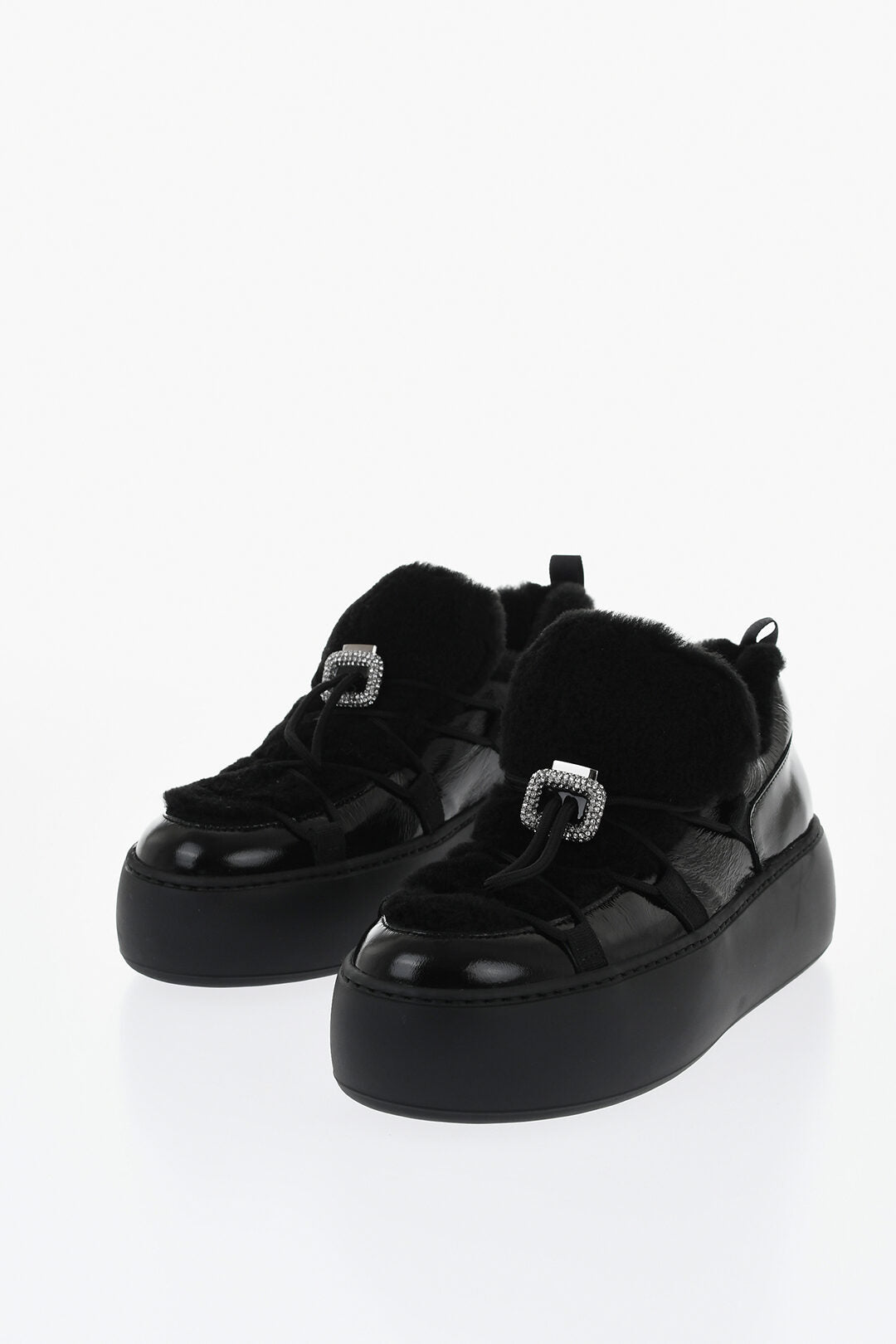 Roger Vivier 1500~Low-Top Patent Leather Sneakers With 5cm Sole