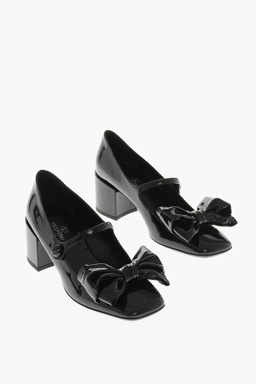 Valentino 1500~Mary Jane Patent Pumps with Front Bow 5.5cm Heel