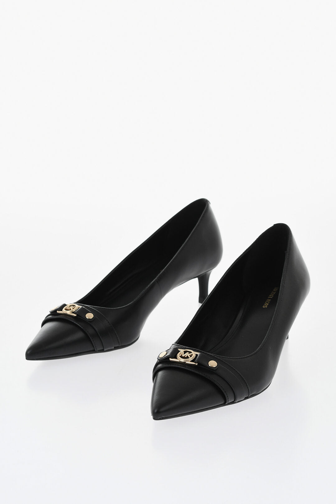 Michael Kors 1500~MICHAEL Leather Pumps MANDY with Gold-Effect Monogram