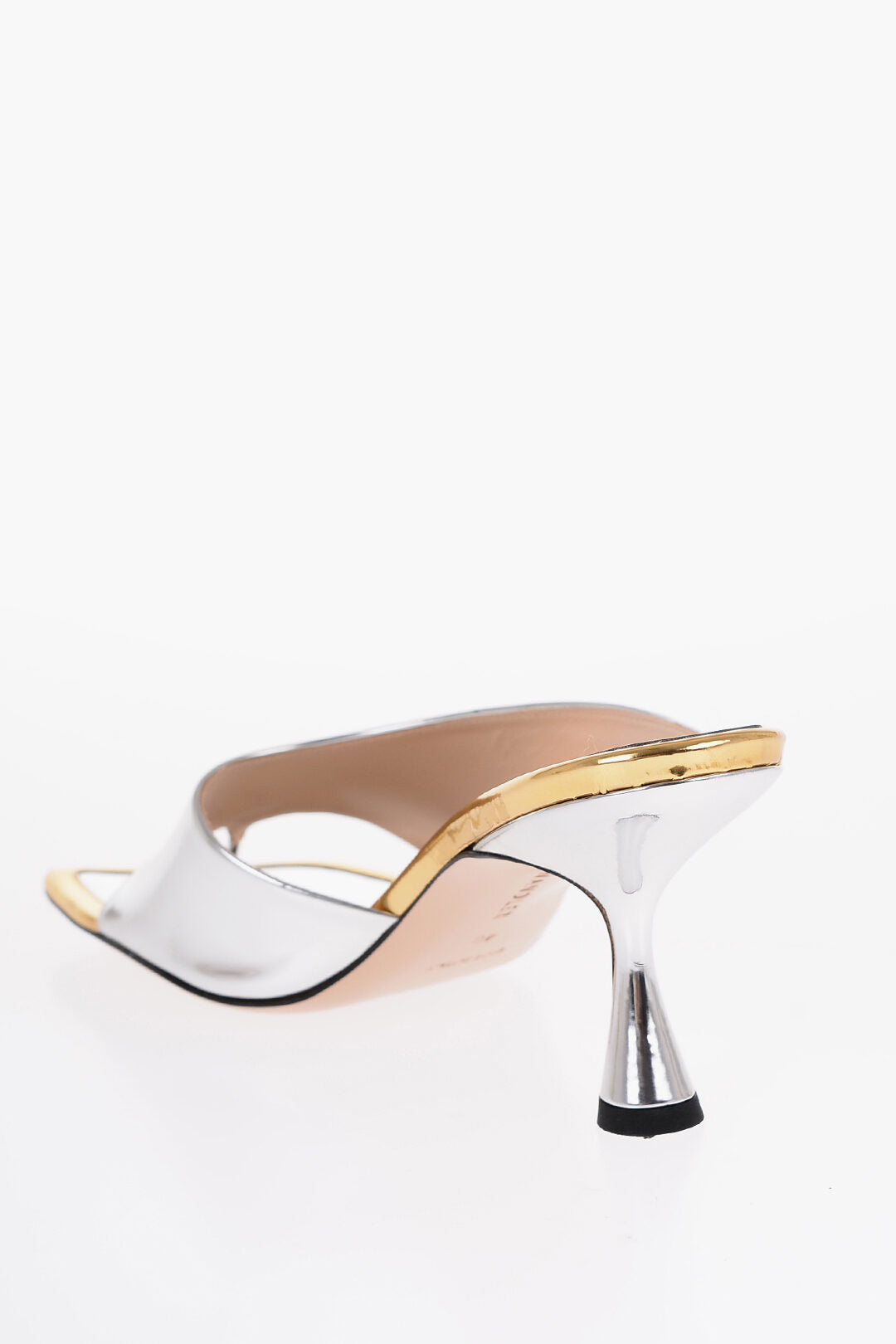 Wandler 1500~Mirrored Effect Leather JULIO Thong Sandals with Spool Heel 9cm, view 2