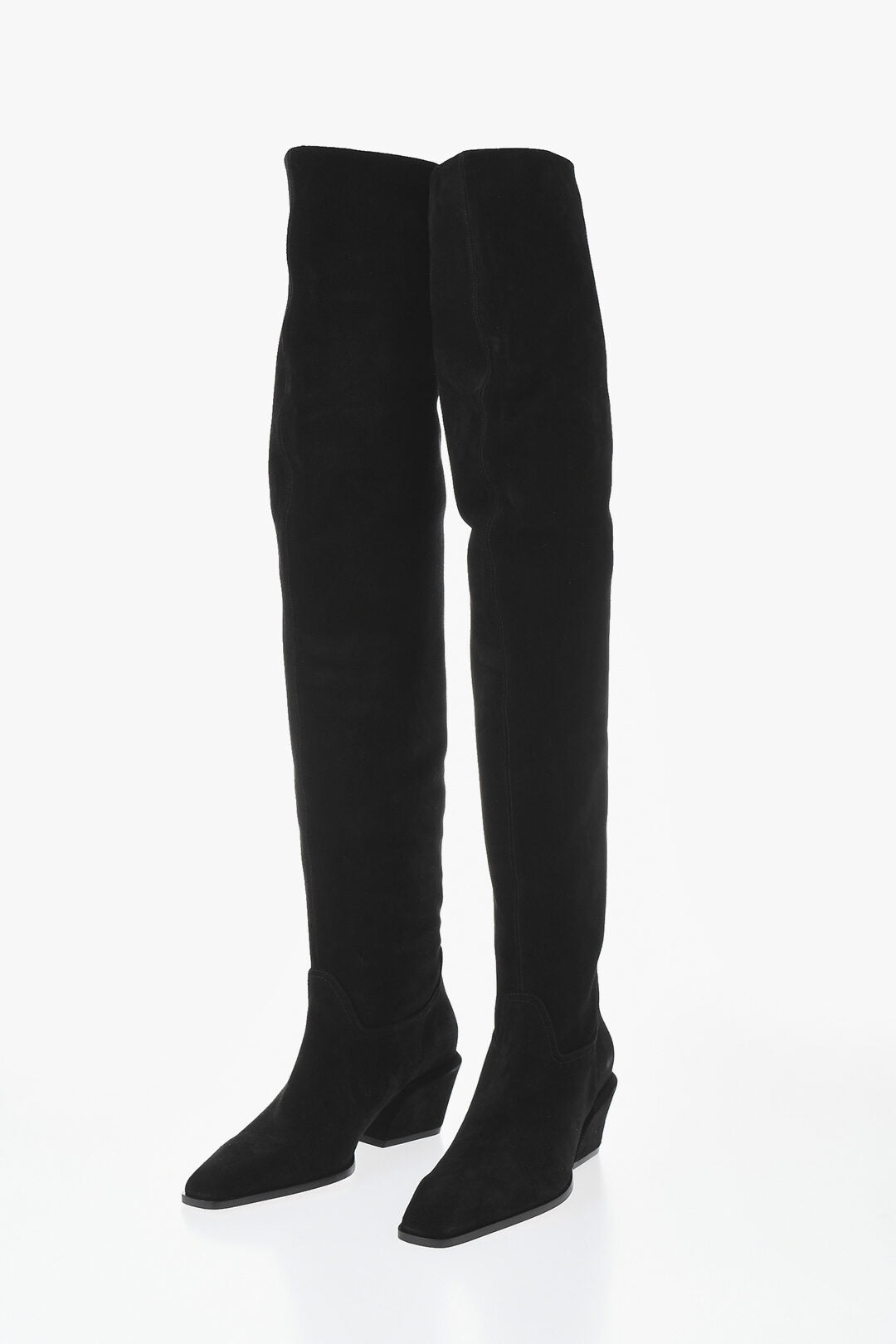 Paris Texas 1500~Over-The-Knee Suede Boots BETTINA With Square Toe 6.5cm Heel