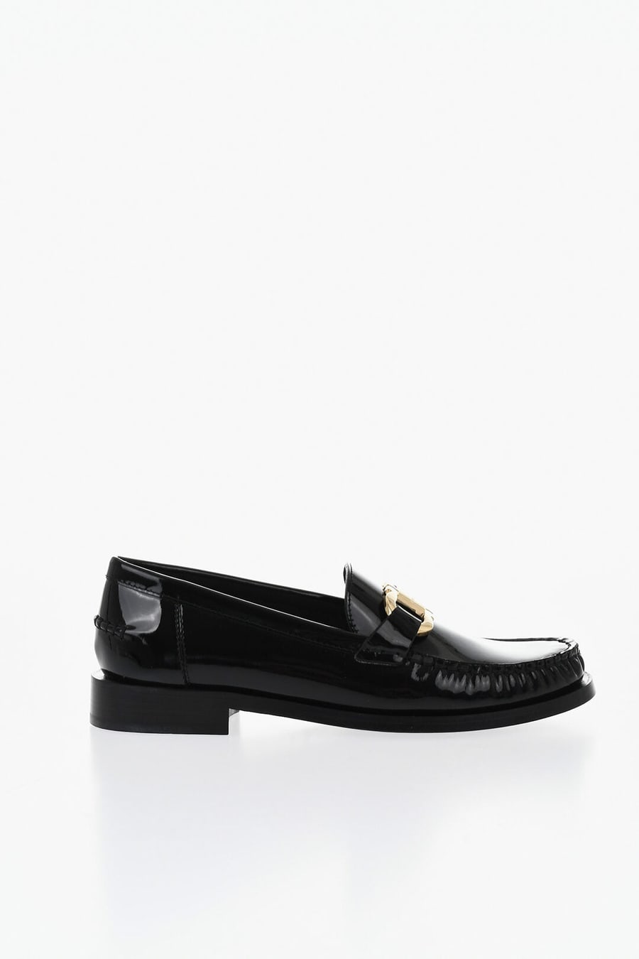 Ferragamo 0003~Patent Leather Loafers MARYAN with Gold Gancini Detail, view 3