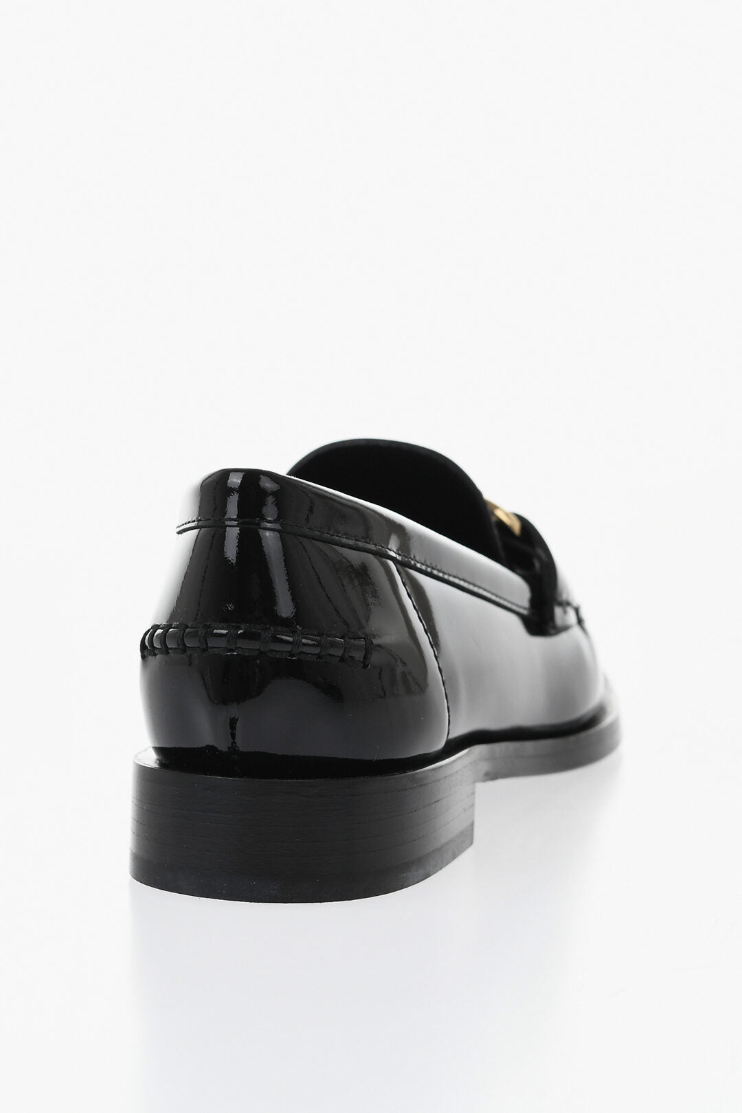 Ferragamo 1500~Patent Leather Loafers MARYAN with Gold Gancini Detail, view 2