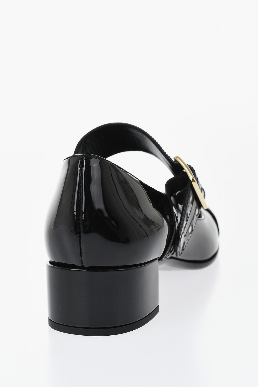 Prada 1500~Patent Mary Jane pumps with brogue details 4cm