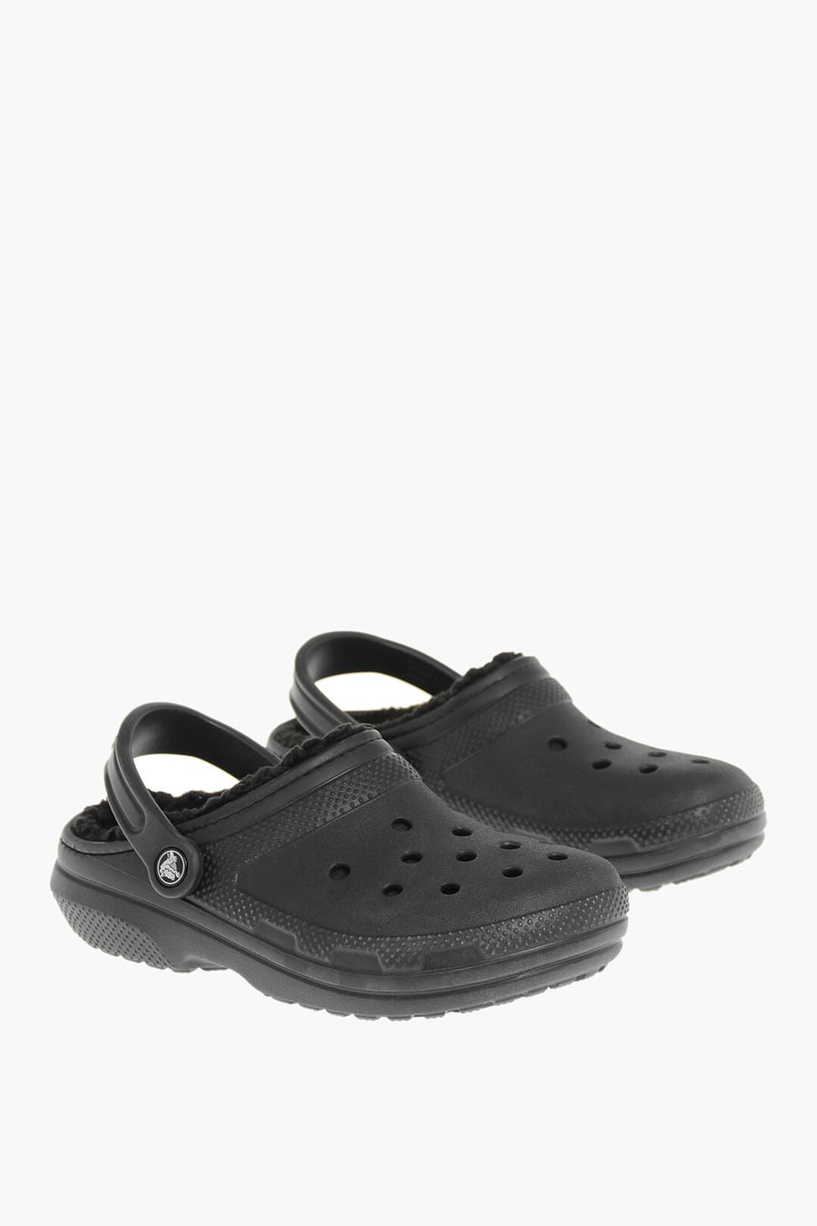 CROCS 1500~Perforated Rubber Clogs with Eco-Fur Lining