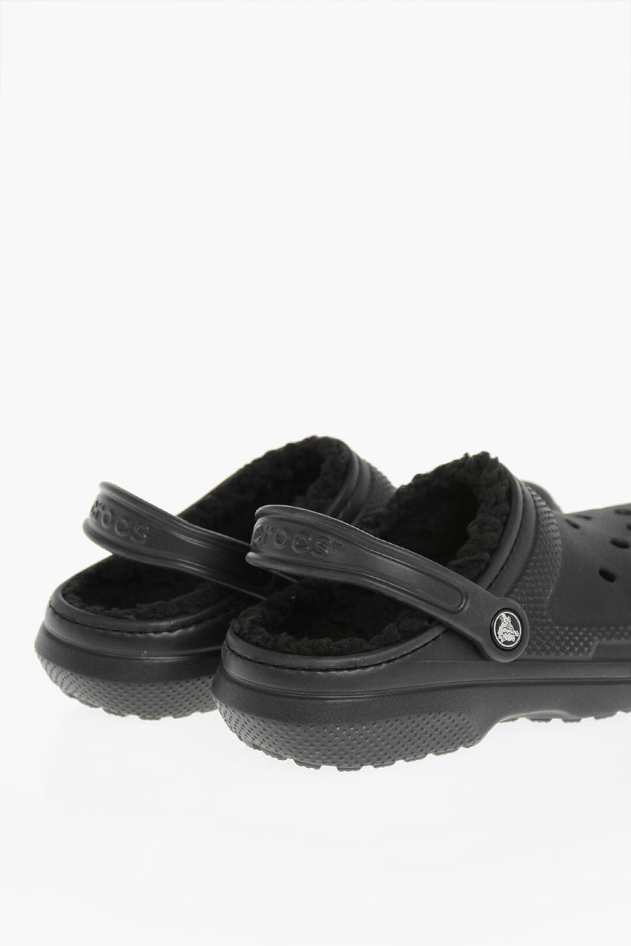 CROCS 1500~Perforated Rubber Clogs with Eco-Fur Lining, view 2