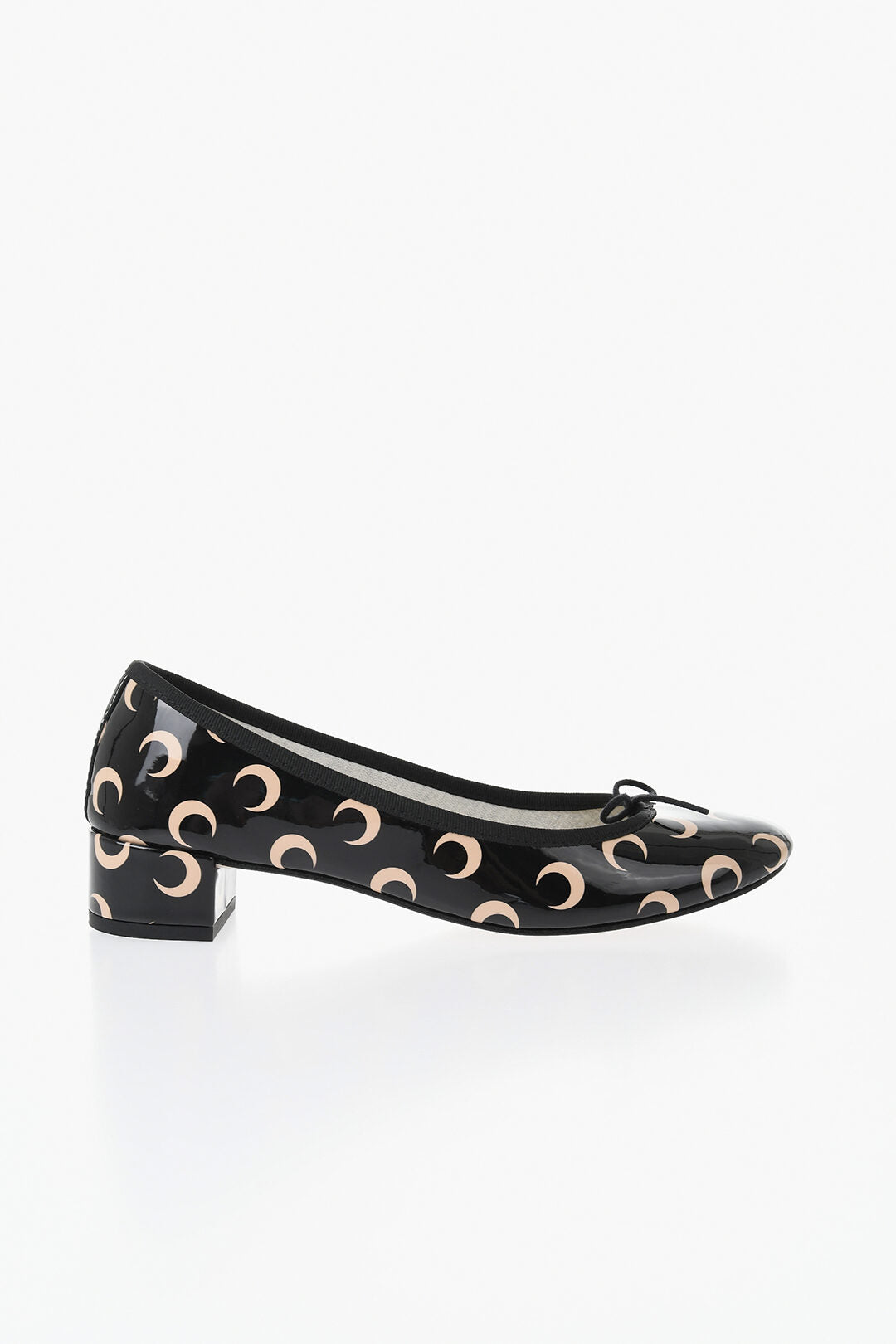 Marine Serre 1500~REPETTO X MARINE SERRE Patent Leather Ballet Flats CAMILLE with All-Over Moon Print 3.5 cm Heel, view 2