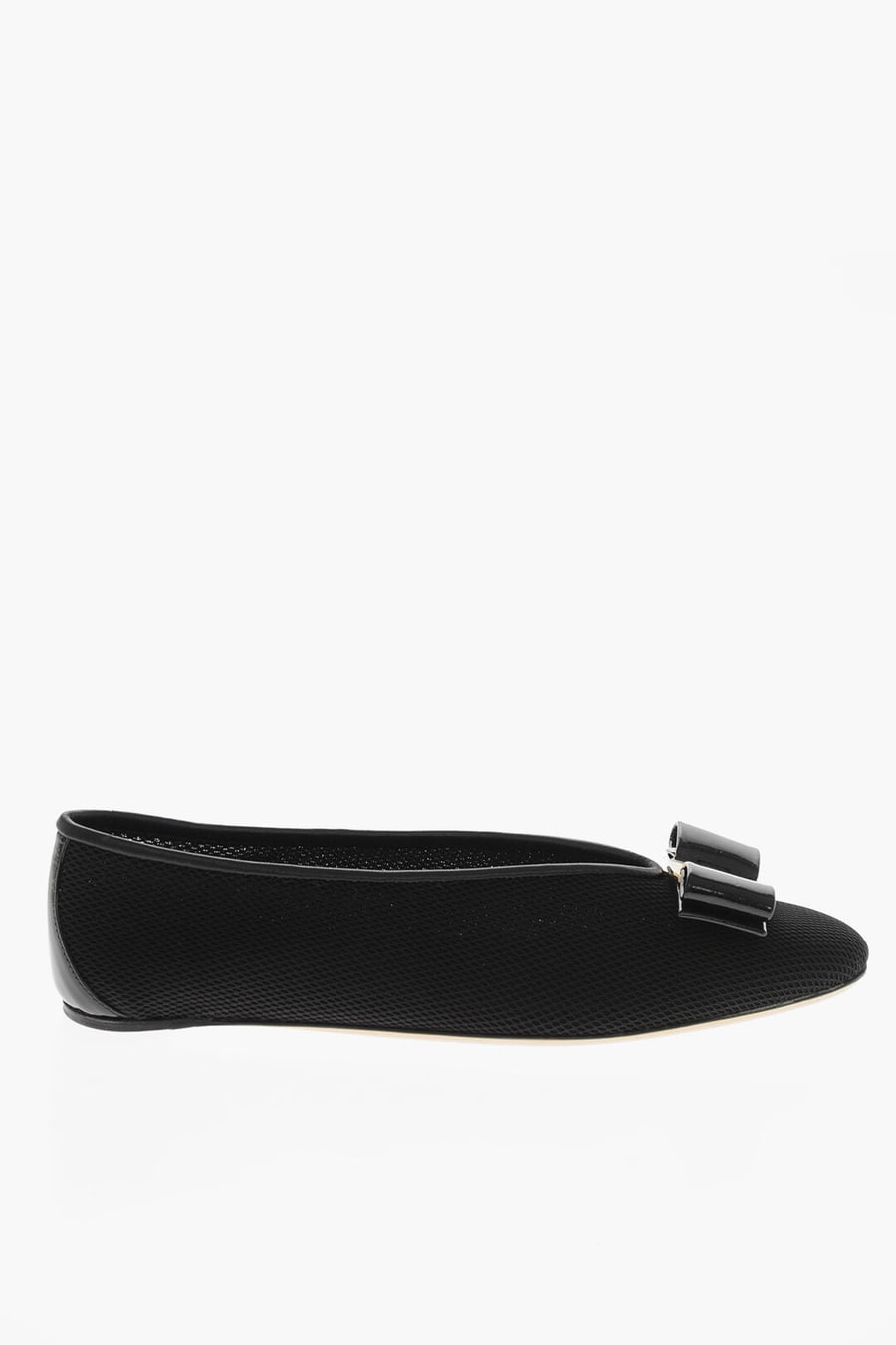 Ferragamo 1500~Satin-Effect Leather Ballet Flats VANNA, view 3
