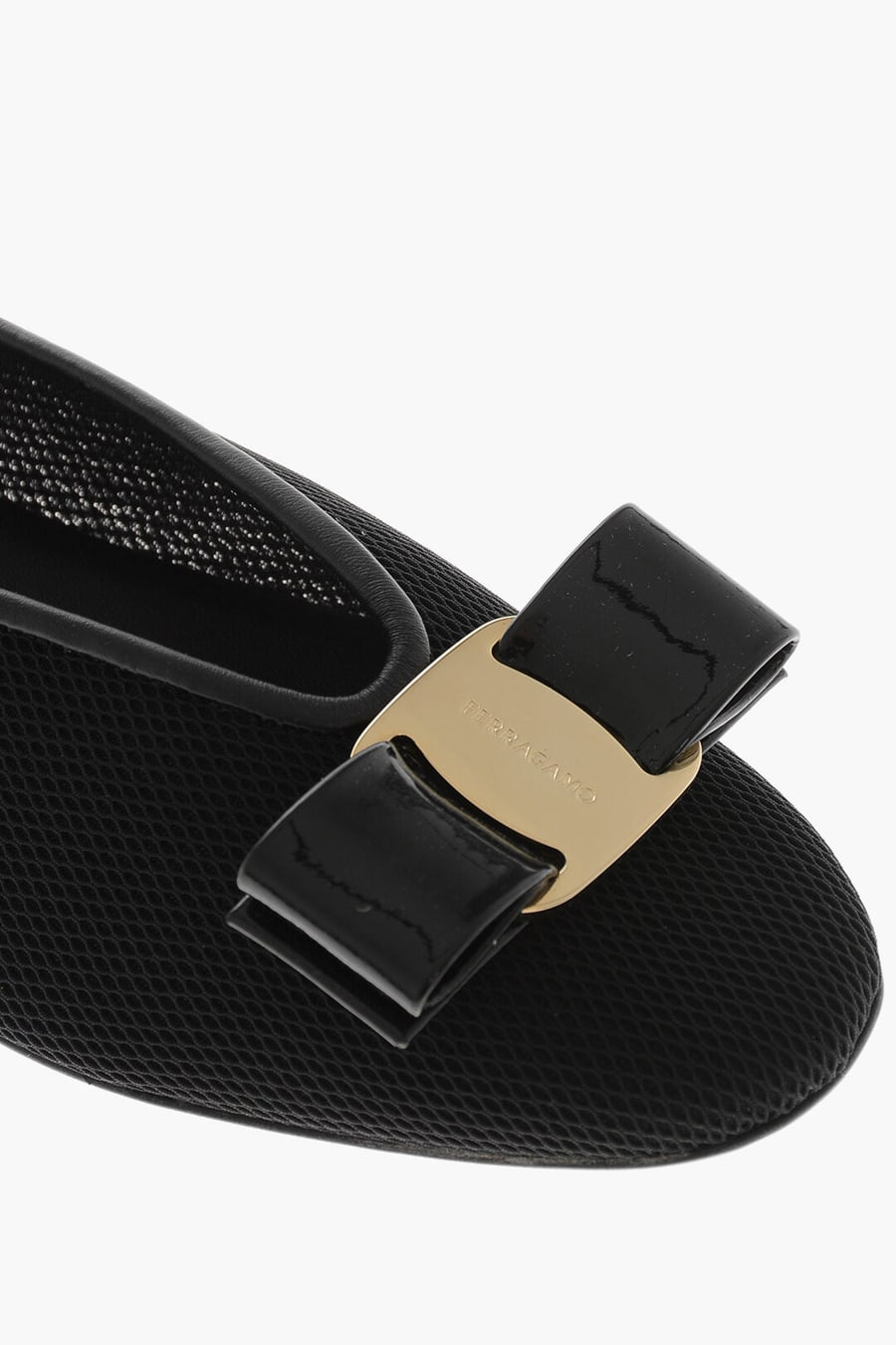 Ferragamo 1500~Satin-Effect Leather Ballet Flats VANNA, view 4