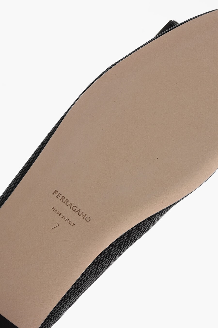 Ferragamo 1500~Satin-Effect Leather Ballet Flats VANNA, view 5
