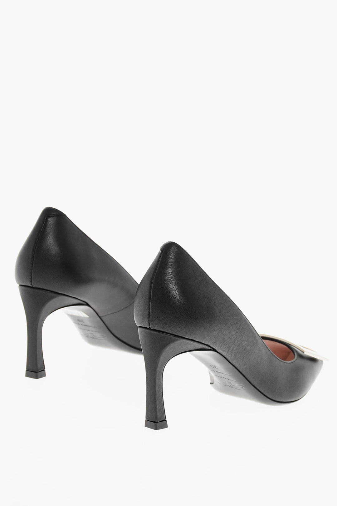 Roger Vivier 2400~Leather Pumps BELLE With Front Buckle 7 cm Heel, view 2