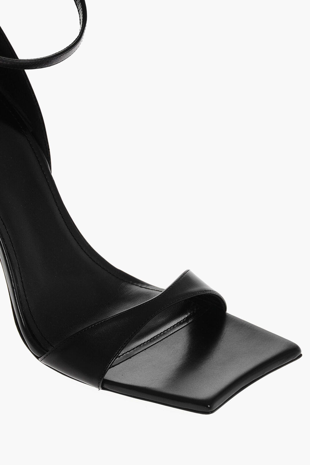 Balenciaga 2400~Leather Sandals HUORG With Square Toe 11 Cm