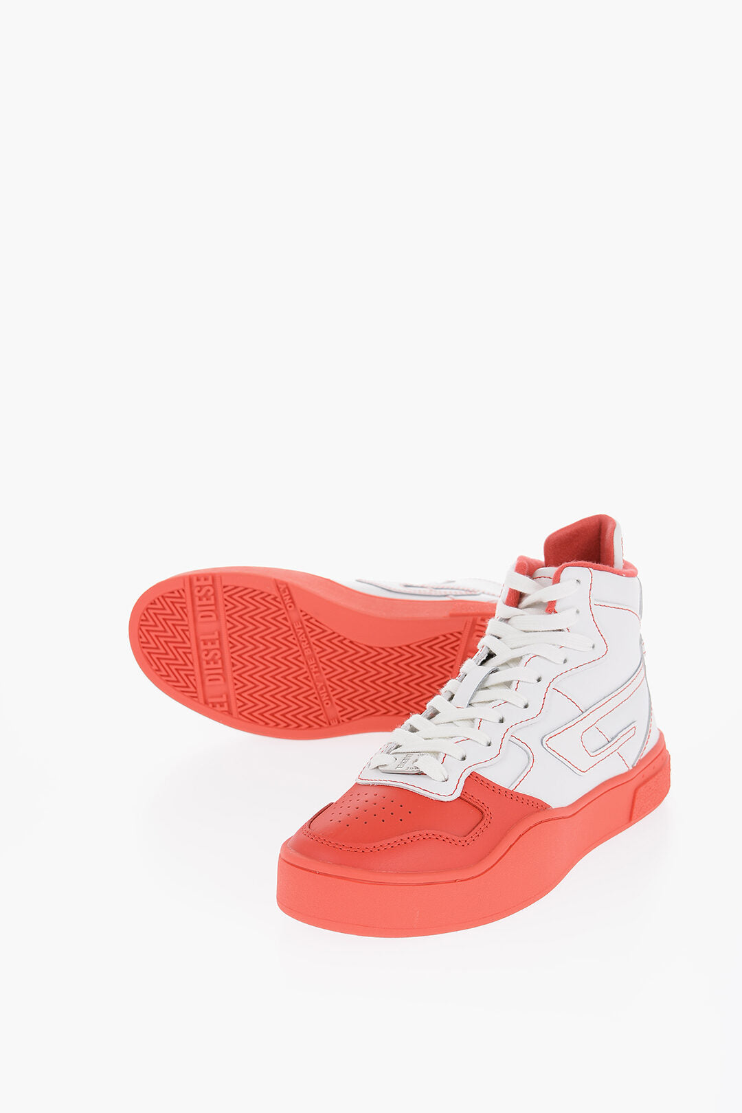 Diesel 2550~High-Top Sneakers S-UKIYO Two-Tone with Visible Stitching